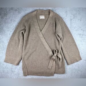 Free People WTF Cardigan Sweater Womens Medium Obi Cardi Driftwood Wrap